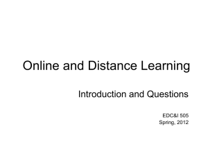 Intro - Online and Distance Learning