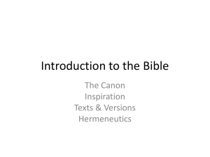 Introduction to the Bible - Saint Mary Coptic Church