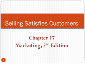 Chapter 17 Personal Selling