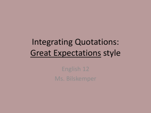 Integrating Quotations: Great Expectations style
