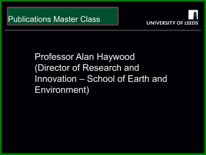 Publications Masterclass notes - School of Earth and Environment
