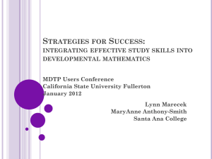 Strategies for Success - MDTP - California State University, Fullerton
