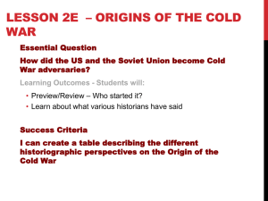 Lesson 2b * Origins of the Cold War