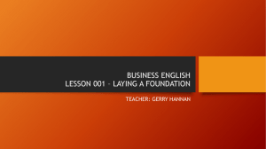 business english – laying a foundation