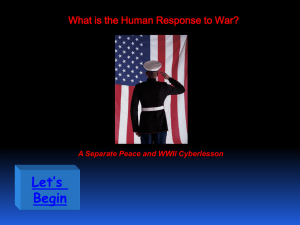 A Separate Peace and WWII Cyberlesson