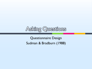 Questionnaire Design I