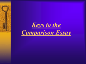 What is the Comparison essay?