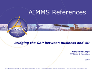 AIMMS 3 Presentation