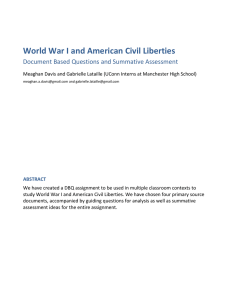 World War I and American Civil Liberties - CREC-TAH