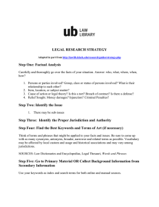 legal research strategy - University of Baltimore School of Law