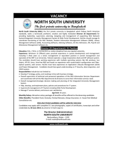 vacancy north south university