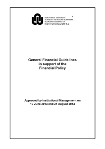 General Guidelines in support of the Financial Policy - North