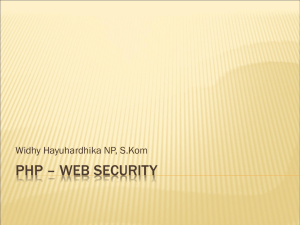 PHP – Web Security