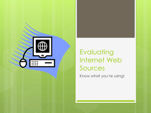 Evaluating Internet Web Sources - AJSmith