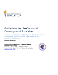 Guidelines for Professional Development Providers