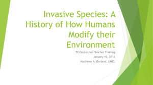 Invasive Species: A History of How Humans Modify their Environment
