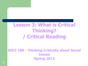 What is critical thinking?