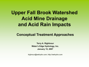 Upper Fall Brook Watershed Acid Mine Drainage and Acid Rain