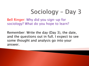 Sociology * Day 1 - West Ada School District