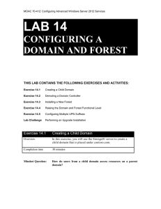 Lab 14 Configuring a Domain and Forest