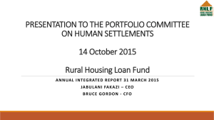 Rural Housing Loan Fund - Parliamentary Monitoring Group