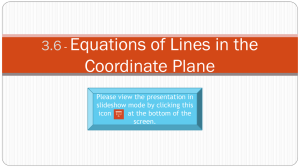 Lines in the Coordinate Plane