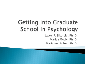 Getting Into Graduate School in Psychology