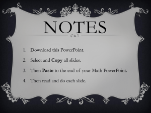 Notes for end of Math PowerPoint