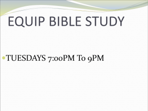 equip bible study - West London Church Of God