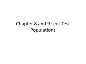 Chapter 8 and 9 Unit Test Populations