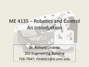 ME 4135 * Robotics and Control An Introduction