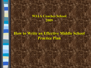 Middle School Practice Plan