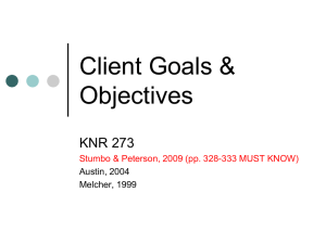 Client Goals & Objectives