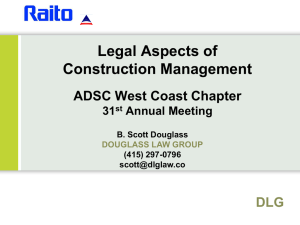 Legal Aspects of Construction Management