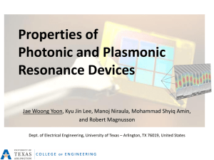 Properties of Photonic and Plasmonic Resonance Devices