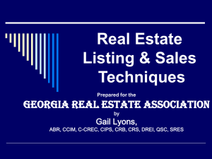 Residential Real Estate Sales Techniques