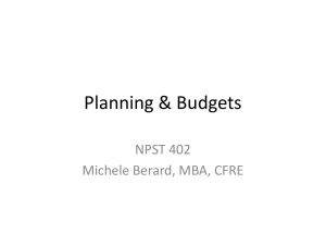 Planning & Budgets