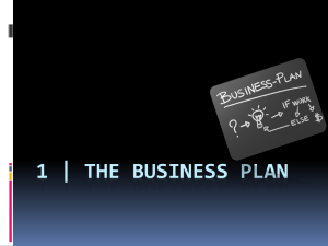 1 | The Business Plan