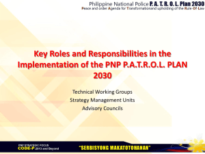 OF THE PNP PATROL Plan 2030.