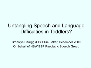 Untangling Speech and Language Difficulties in
