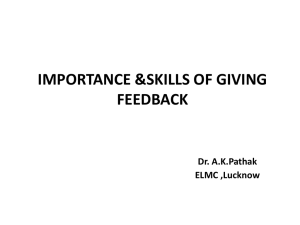 Importance & Skills of Giving Feedbac[PPT]