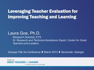Leveraging Teacher Evaluation for Improving Teaching