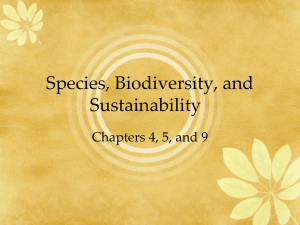 Species, Biodiversity, and Sustainability