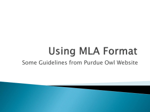 Using MLA Format