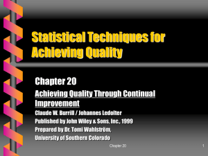 Statistical Techniques for Achieving Quality