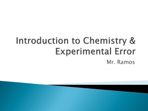 Introduction to Chemistry & Experimental Error
