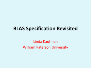 BLAS Specification Revisited - William Paterson University