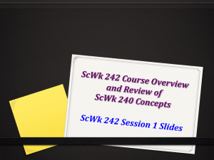 Course Overview and Review of ScWk 240 Main Concepts
