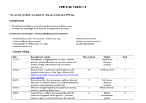 Example CPD log - Education in Nutrition