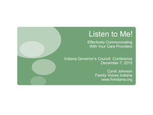 Listen to Me! Effective Communication with Providers